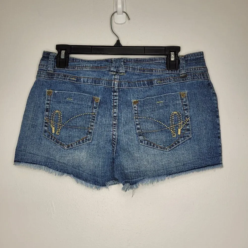 Vintage y2k So short blue shorts raw frayed hem size 11